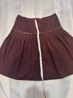 Women's Pleated A-Line Skirt in Deep brown